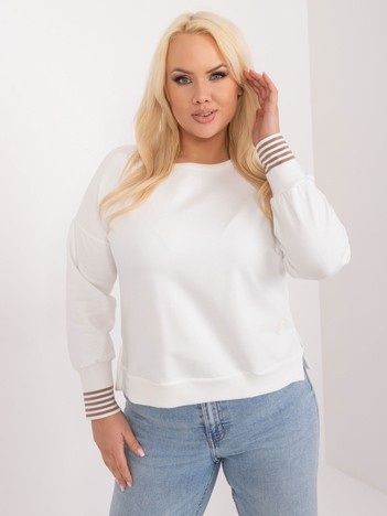 Ecru plus size mikina CUFFELLE