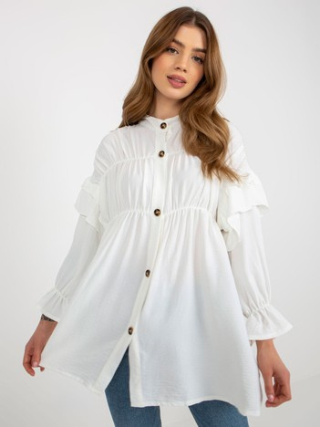 Ecru boho halenka OCH BELLA s volány – GISELLA