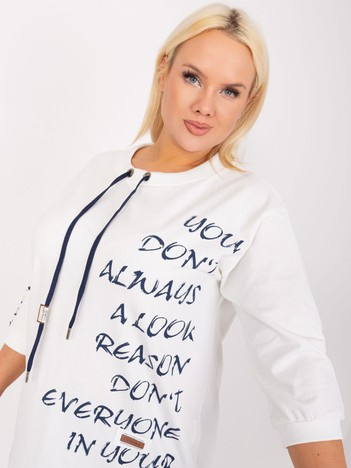 Ecru mikinová tunika SCRIPTINA plus size