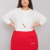 Ecru-červená plus-size mikina Sira bez kapuce – JENENA