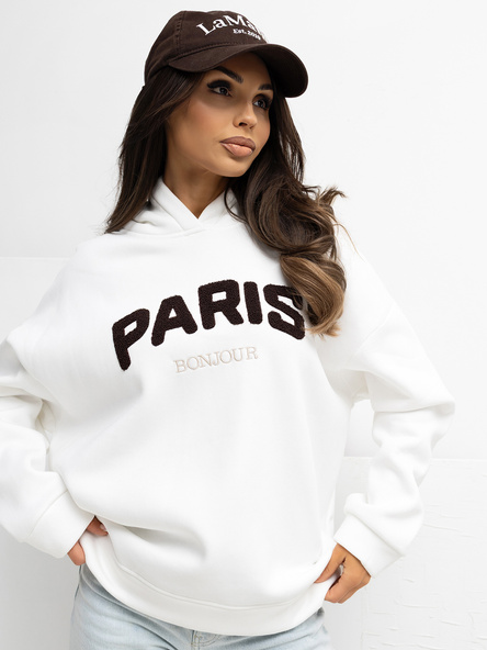 Ecru zateplená oversize mikina RUE PARIS – BELYNA