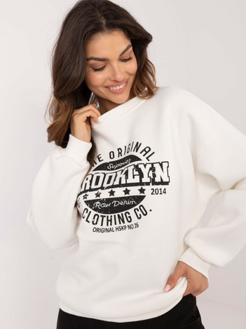 Ecru oversize mikina s potiskem – LEVINA