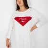 Ecru plus size mikina APPLINNE s aplikací
