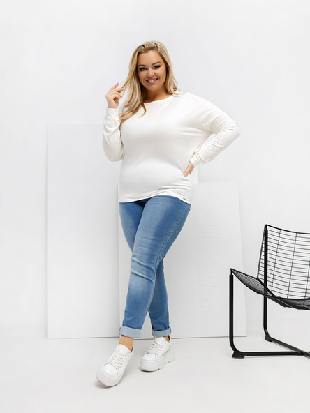 Ecru plus-size top PETITARA
