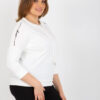 Ecru plus size mikina STRINGEL s nápisovými šňůrkami