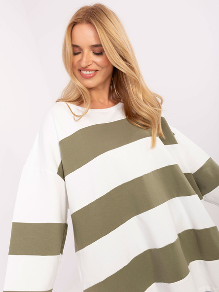 Khaki pruhovaný top STRIANNE