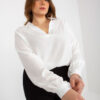 Ecru plus size halenka LAKERTA s dlouhým rukávem – ELSINORE