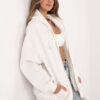 Ecru oversize mikina na zip s kapucí Calimera – AVRALIA
