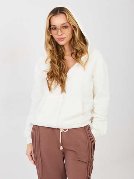 Ecru propínací mikina s kapsami NATURAL SIDE – AVRINA