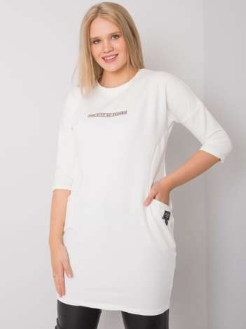 Ecru plus size šaty SEREIA s kapsami