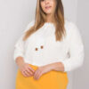Ecru-žlutá plus-size mikina Sira bez kapuce – JENENA