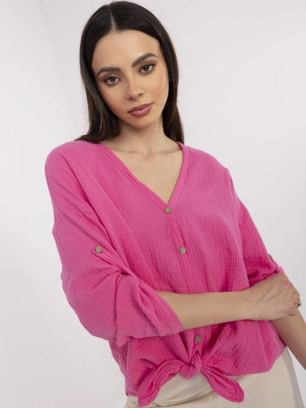 Neonově růžová mušelínová košile ITALY MODA – OLINDA