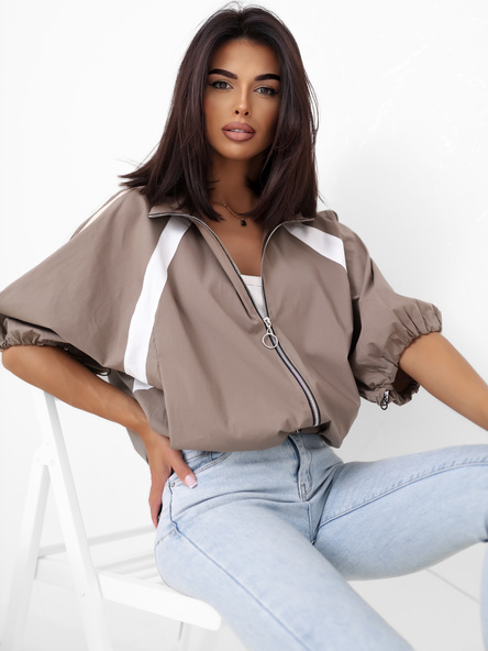 Tmavě béžová větrovka se stojáčkem ITALY MODA – DANIRA