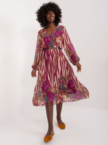 Fialové boho midi šaty TULLIA