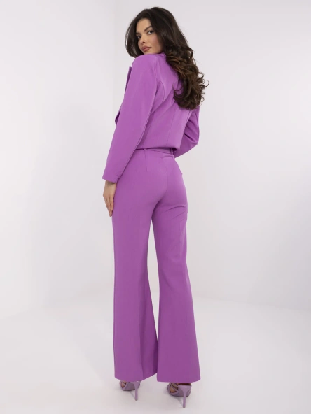 Fialové oblekové flare kalhoty – BASIRA