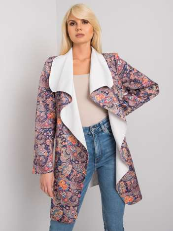 Fialový vzorovaný kabát Aggie ITALY MODA – NORERIA