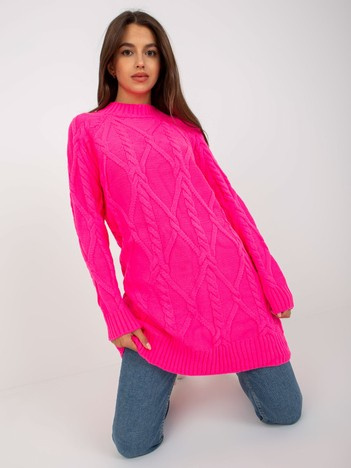 Fluo růžové copánkové mini šaty CELISSA