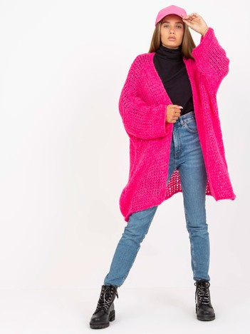 Fluo růžový oversize kardigan BELENNA OCH BELLA