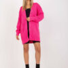 Fluo růžový kardigan ARVIANA s ozdobnými knoflíky