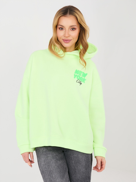 Fluo zelená oversize mikina s kapucí – AVRLIA