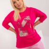 Fuchsiový plus size top PINKFLORA