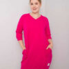 Fuchsiové plus size bavlněné šaty KARISSA