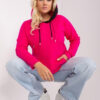 Fuchsiová basic mikina plus size s kapsou – HILESSA