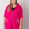 Fuchsiová plus-size mikina Zurich na zip – IOLARA