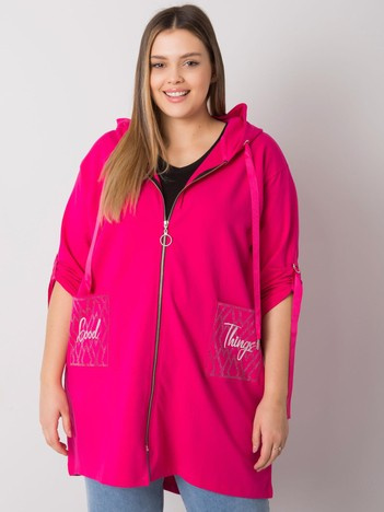 Fuchsiová plus-size mikina Zurich na zip – IOLARA