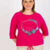 Fuchsiová plus size mikina DREAMARA
