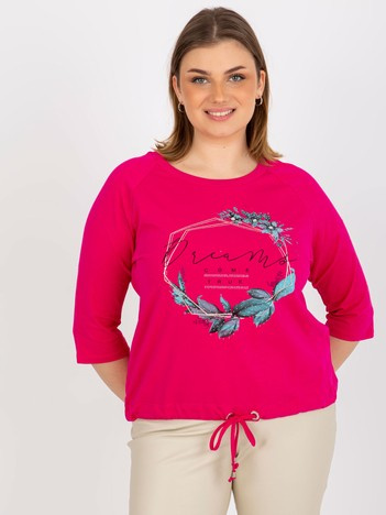 Fuchsiová plus size mikina DREAMARA
