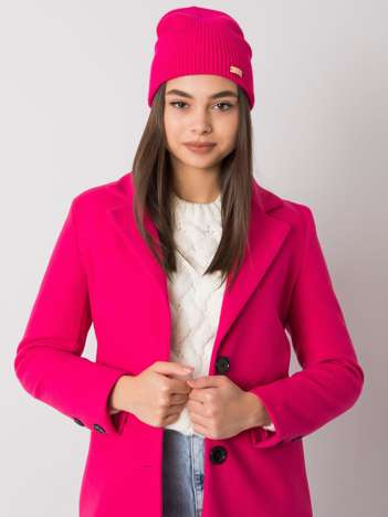 Fuchsiová pletená beanie čepice – VALERIE