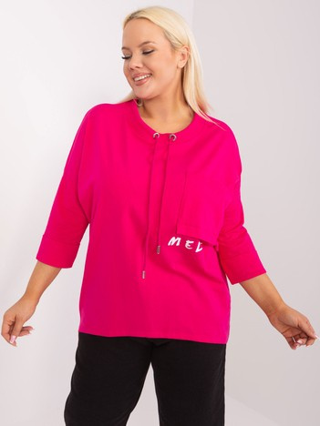 Fuchsiová plus size mikina MELLORA