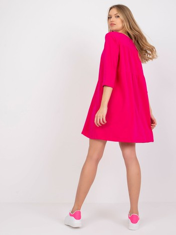 Fuchsiové volné mini šaty DALENNE