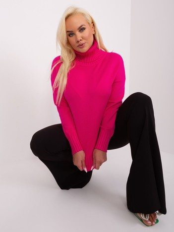 Fuchsiový plus-size rolák MILADA s viskózou