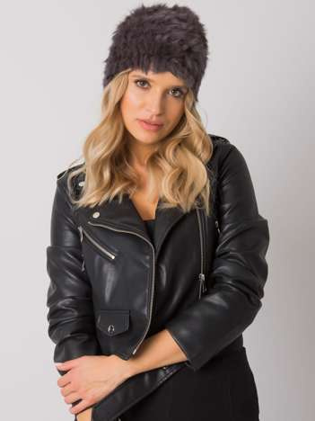 Grafitová kožešinová zimní čepice – SOFIE