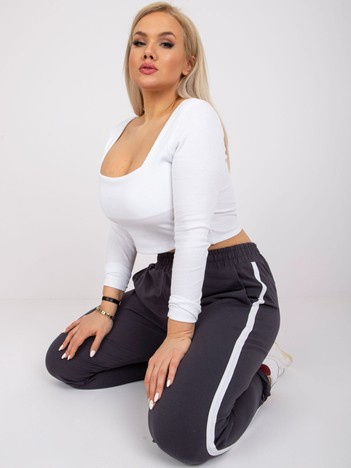 Grafitové dámské tepláky Kairi plus size – EVIINA