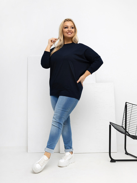 Námořnicky modrý plus-size top CURVESSA