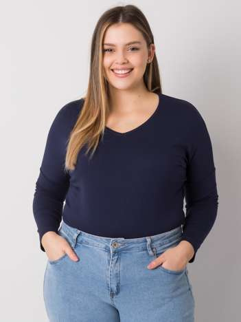 Tmavě modrý plus size top ELISAVIE