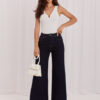 Tmavě modré wide leg džíny s vysokým pasem – XARIELLE