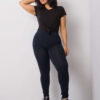 Tmavě modré bavlněné legíny plus size Phoebe – NYRETTA
