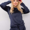 Tmavě modrý velurový komplet Jeanne Plus size – DALANA