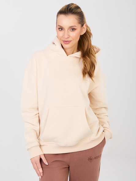 Světle béžová klokanka s kapucí NATURAL SIDE – BERENA