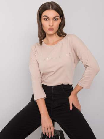 Béžový top MAVERELLE s minimalistickým nápisem
