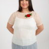 Béžový plus size dvojitý top MESHROSE