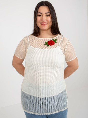 Béžový plus size dvojitý top MESHROSE