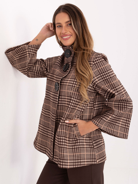 Světle béžovo-hnědý kabát ITALY MODA s velkými knoflíky – PERYSSA