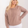 Světle hnědá plus size mikina HOODELIA