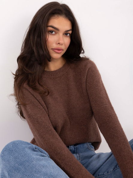 Světle hnědý svetr TAMĀRA s kulatým výstřihem