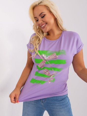 Fialové plus size tričko PURPLEART